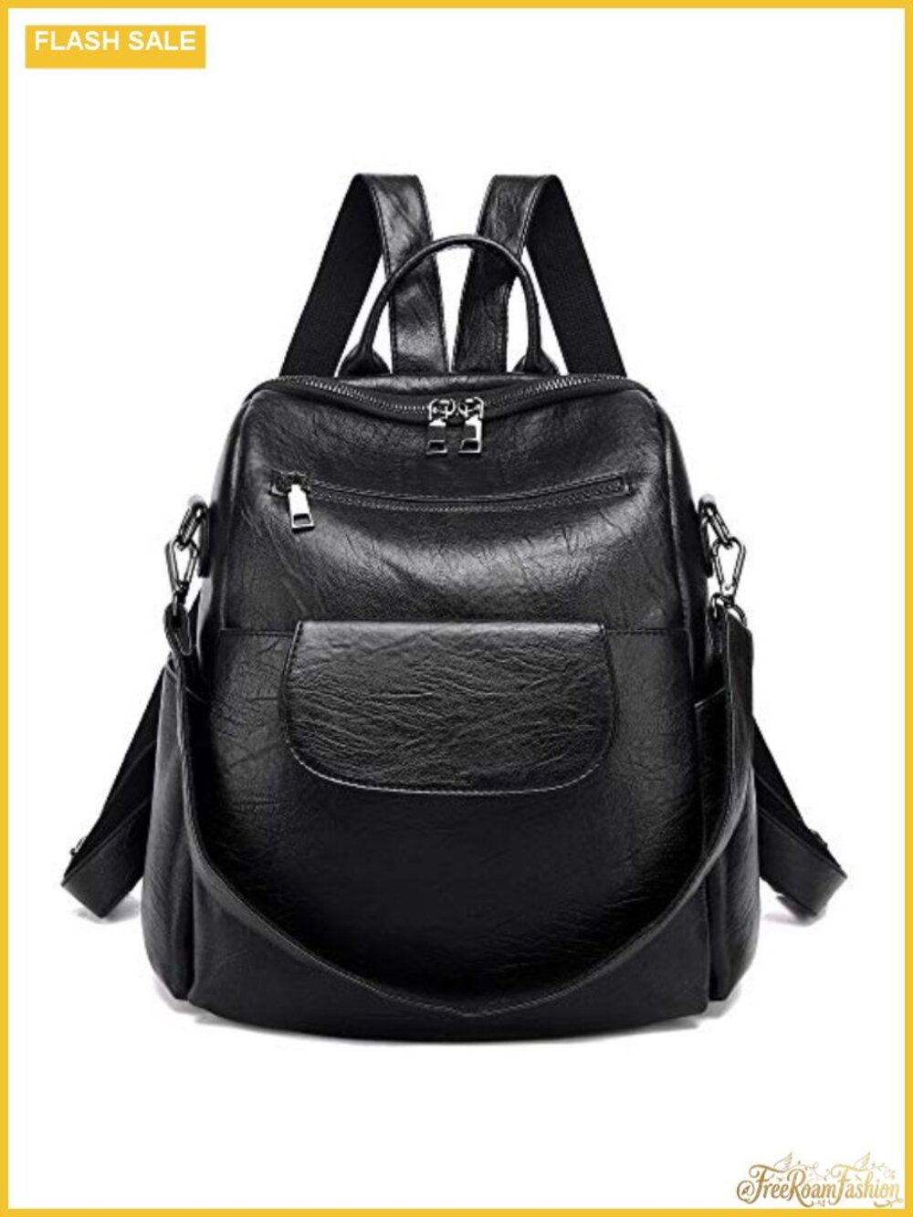 Women's Waterproof Faux Leather Convertible Backpack Purse 3-Way Carry Work